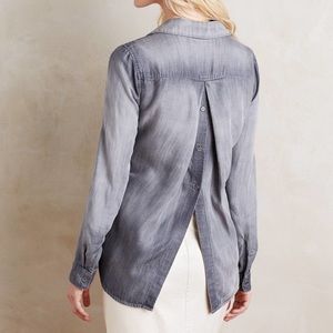 Cloth and Stone Anthropologie grey button up shirt